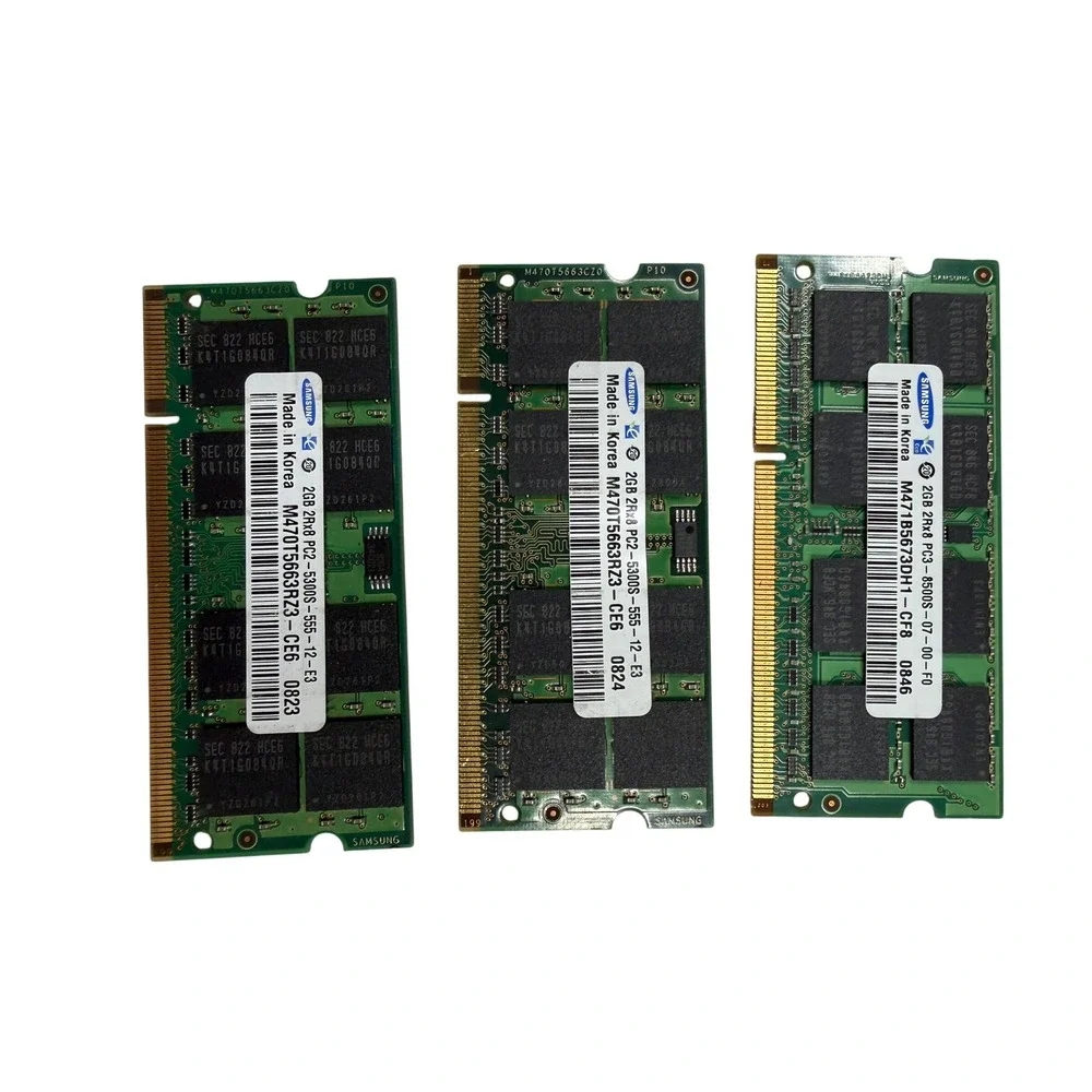 Samsung 6GB Lot 2GB PC2-5300S DDR2 and 2GB PC3-8500S DDR3 Laptop RAM SO-DIMM